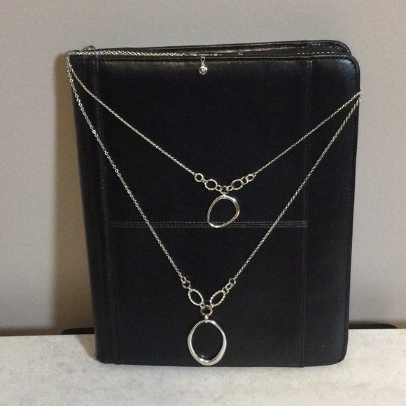 C1946 silver 18” double strand boho necklace - Picture 3 of 7